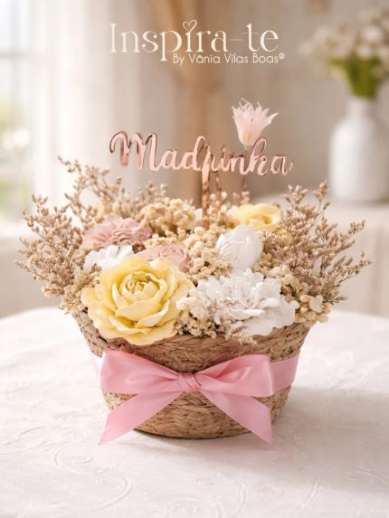 Cesta Madrinha – Flores em Cerâmica Perfumada
